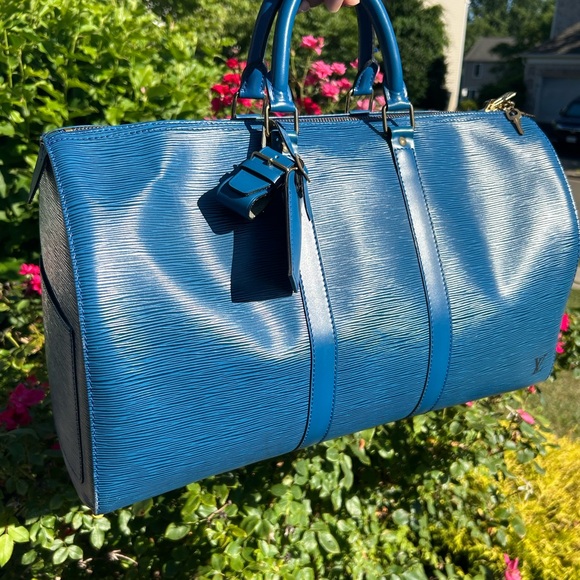 Louis Vuitton Keepall 45 Blue Epi Leather - Picture 5 of 15